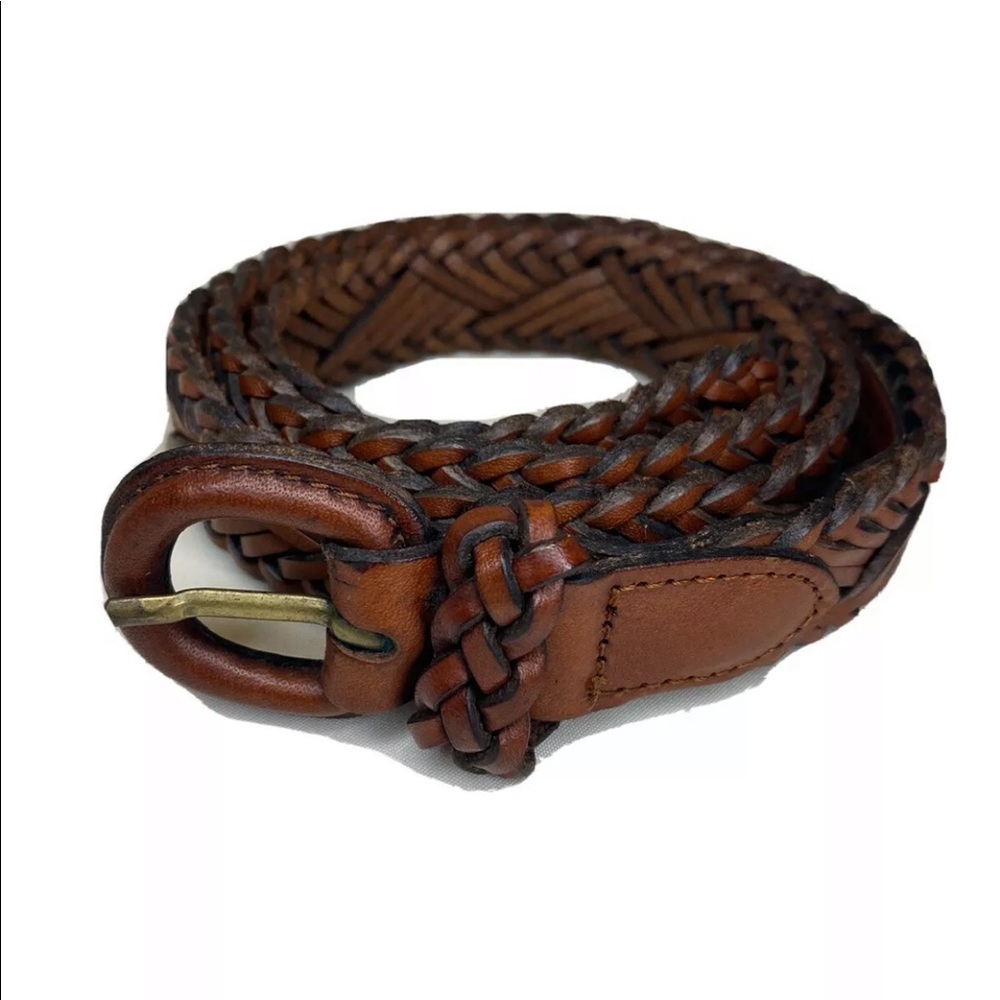 Braided￼ Italian Leather belt size 30 vintage